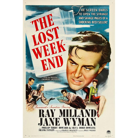 The Lost Weekend-1945 Black Modern Wood Framed Art Print with Double Matting by Vintage Hollywood Archive