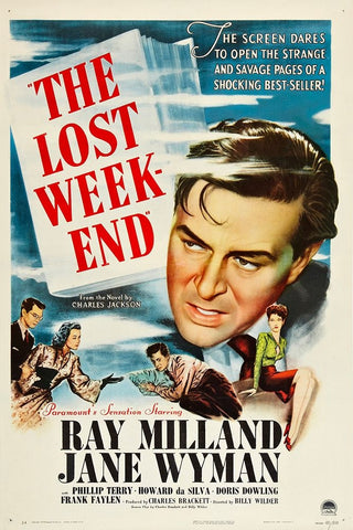 The Lost Weekend-1945 White Modern Wood Framed Art Print with Double Matting by Vintage Hollywood Archive