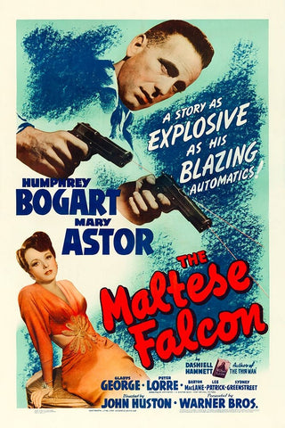 The Maltese Falcon-1941 Black Ornate Wood Framed Art Print with Double Matting by Vintage Hollywood Archive