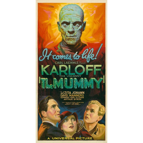 The Mummy-1932 White Modern Wood Framed Art Print by Vintage Hollywood Archive