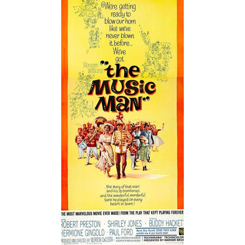 The Music Man-1962 Gold Ornate Wood Framed Art Print with Double Matting by Vintage Hollywood Archive