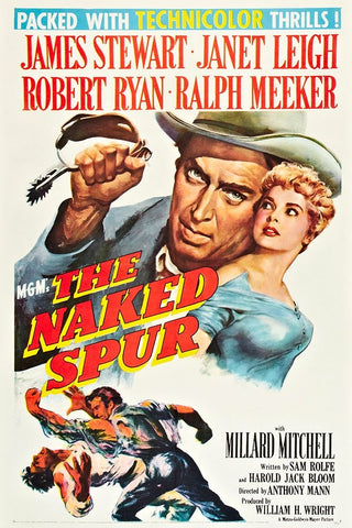 The Naked Spur-1952 White Modern Wood Framed Art Print with Double Matting by Vintage Hollywood Archive