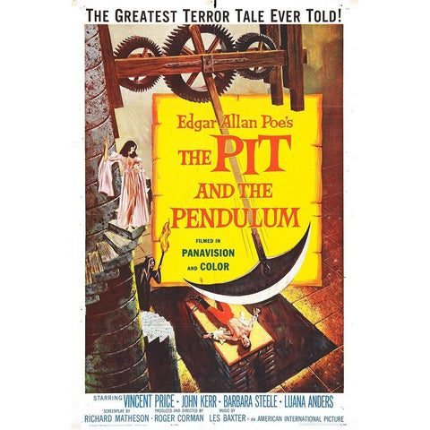 The Pit and the Pendulum-1961 White Modern Wood Framed Art Print by Vintage Hollywood Archive