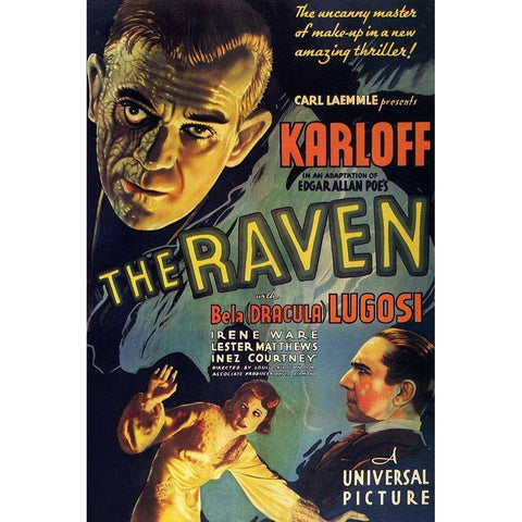 The Raven-1935 White Modern Wood Framed Art Print by Vintage Hollywood Archive