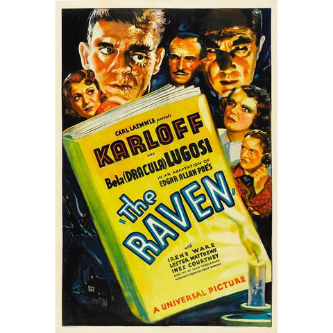 The Raven-1935 Black Modern Wood Framed Art Print with Double Matting by Vintage Hollywood Archive