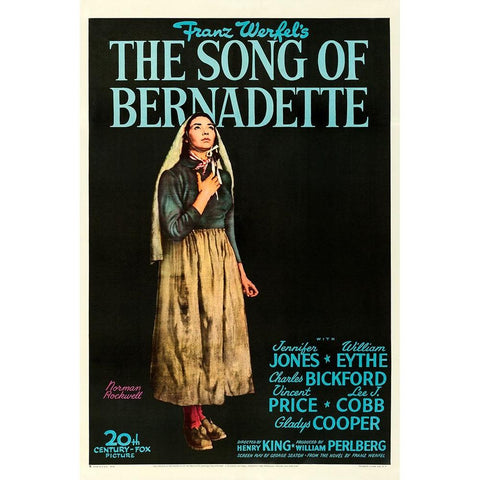 The Song of Bernadette-1946 Black Modern Wood Framed Art Print with Double Matting by Vintage Hollywood Archive