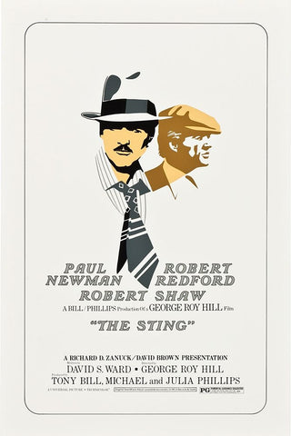 The Sting-1973 White Modern Wood Framed Art Print with Double Matting by Vintage Hollywood Archive