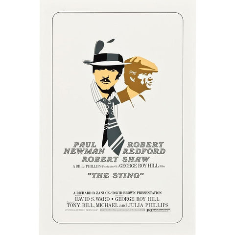 The Sting-1973 Gold Ornate Wood Framed Art Print with Double Matting by Vintage Hollywood Archive