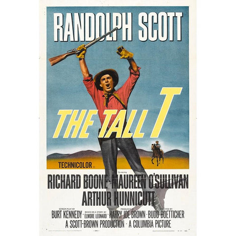 The Tall T-1957 White Modern Wood Framed Art Print by Vintage Hollywood Archive