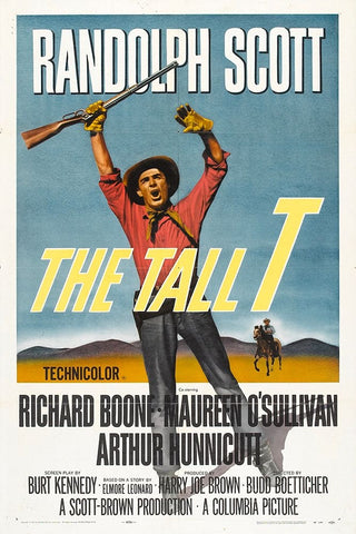 The Tall T-1957 Black Ornate Wood Framed Art Print with Double Matting by Vintage Hollywood Archive