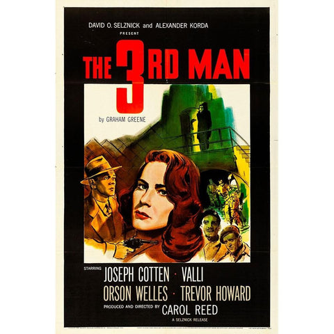 The Third Man-1949 Black Modern Wood Framed Art Print with Double Matting by Vintage Hollywood Archive