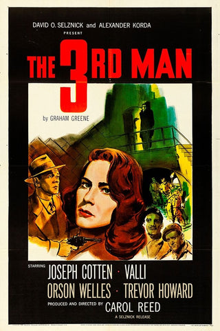 The Third Man-1949 White Modern Wood Framed Art Print with Double Matting by Vintage Hollywood Archive