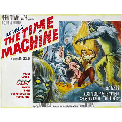 The Time Machine-1960 White Modern Wood Framed Art Print by Vintage Hollywood Archive