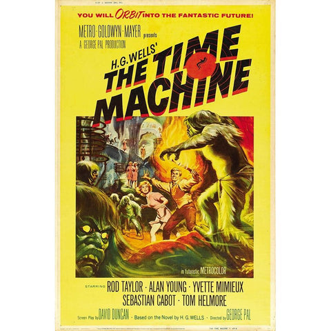 The Time Machine-1960 Black Modern Wood Framed Art Print with Double Matting by Vintage Hollywood Archive