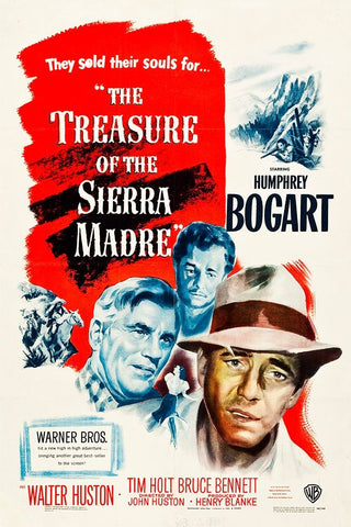 The Treasure of The Sierra Madre-1947 White Modern Wood Framed Art Print with Double Matting by Vintage Hollywood Archive