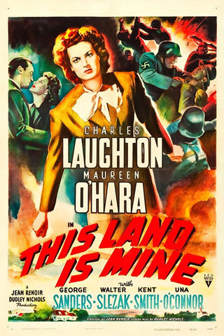 This Land is Mine-1943 Black Ornate Wood Framed Art Print with Double Matting by Vintage Hollywood Archive