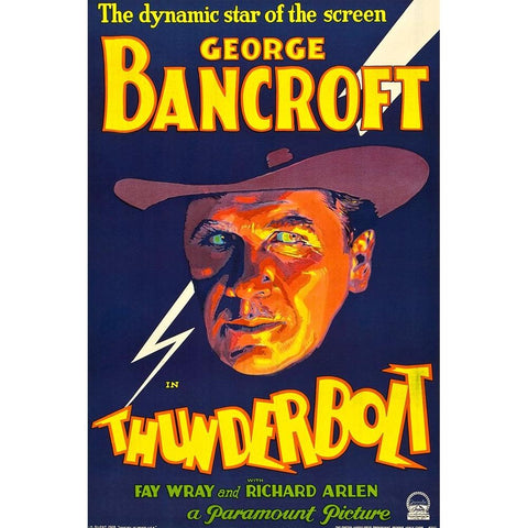 Thunderbolt-1929 White Modern Wood Framed Art Print by Vintage Hollywood Archive