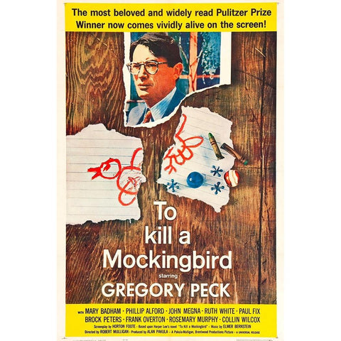 To Kill a Mockingbird-1963 White Modern Wood Framed Art Print by Vintage Hollywood Archive