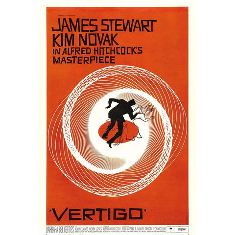 Vertigo Movie-1958 Black Modern Wood Framed Art Print with Double Matting by Vintage Hollywood Archive