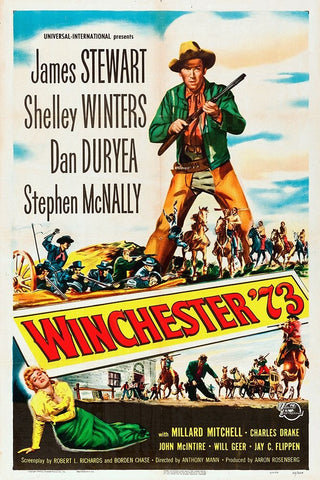 Winchester 73-1950 Black Ornate Wood Framed Art Print with Double Matting by Vintage Hollywood Archive