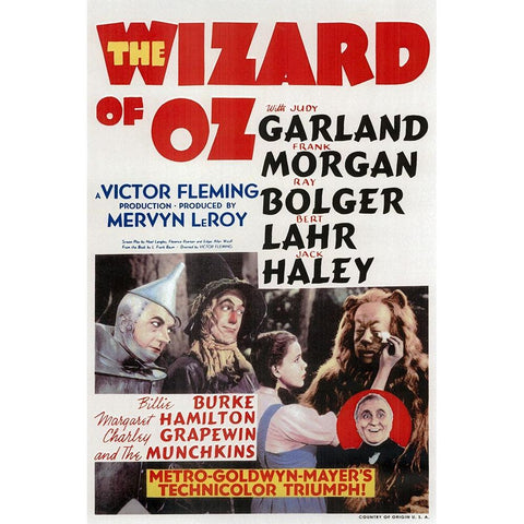 Wizard of Oz. 1939 Black Modern Wood Framed Art Print with Double Matting by Vintage Hollywood Archive