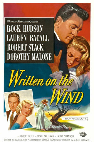 Written on the Wind-1956 White Modern Wood Framed Art Print with Double Matting by Vintage Hollywood Archive