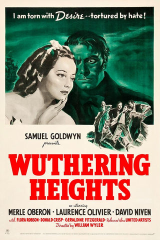 Wuthering Heights-1939 Black Ornate Wood Framed Art Print with Double Matting by Vintage Hollywood Archive