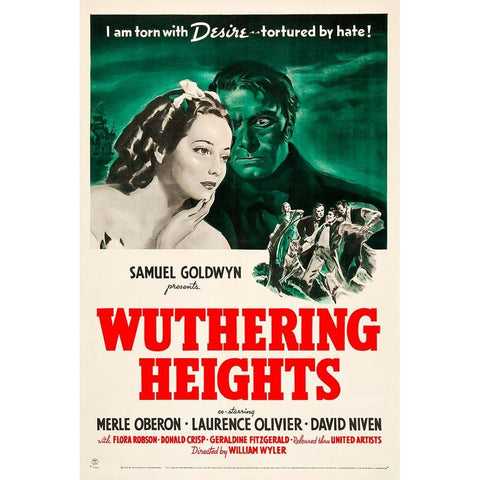 Wuthering Heights-1939 White Modern Wood Framed Art Print by Vintage Hollywood Archive