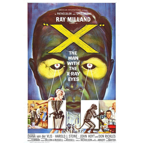 X The Man with the X-Ray eyes-1963 Gold Ornate Wood Framed Art Print with Double Matting by Vintage Hollywood Archive