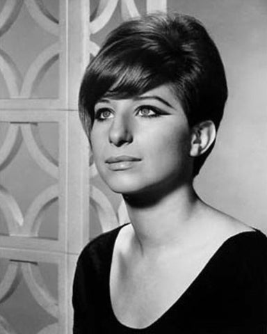 Barbra Streisand-1965 Black Modern Wood Framed Art Print by Vintage Music Archive