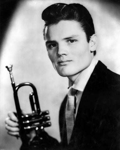 Chet Baker-1955 Black Modern Wood Framed Art Print by Vintage Music Archive