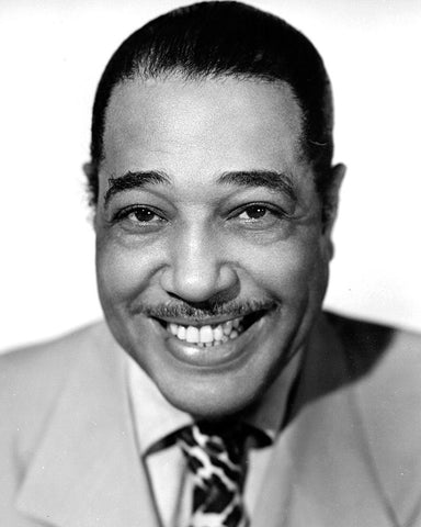 Duke Ellington Black Modern Wood Framed Art Print by Vintage Music Archive