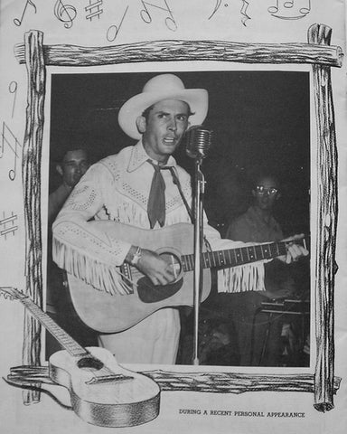 Hank Williams White Modern Wood Framed Art Print with Double Matting by Vintage Music Archive