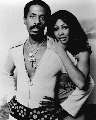 Ike And Tina Turner-1974 White Modern Wood Framed Art Print with Double Matting by Vintage Music Archive