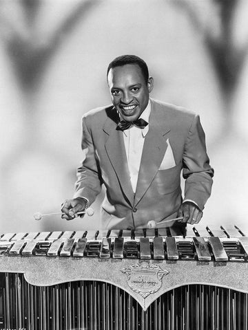 Lionel Hampton White Modern Wood Framed Art Print with Double Matting by Vintage Music Archive