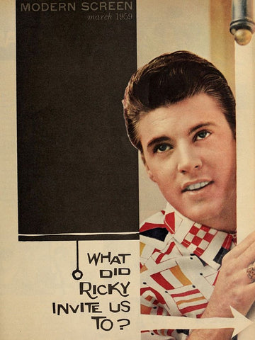 Ricky Nelson-1959 White Modern Wood Framed Art Print with Double Matting by Vintage Music Archive