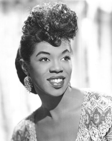 Sarah Vaughan-1955 Black Modern Wood Framed Art Print by Vintage Music Archive