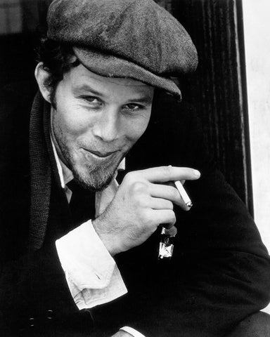 Tom Waits-1974 Black Modern Wood Framed Art Print by Vintage Music Archive