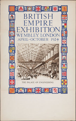 British Empire Exhibition-1924-Engineering Black Modern Wood Framed Art Print by Worlds Fair Posters