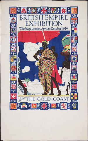 British Empire Exhibition-1924-Gold Coast White Modern Wood Framed Art Print with Double Matting by Worlds Fair Posters