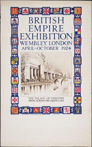 British Empire Exhibition-1924-Industry White Modern Wood Framed Art Print with Double Matting by Worlds Fair Posters