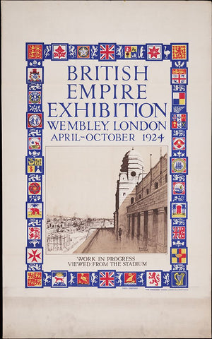 British Empire Exhibition-1924-Wembley Black Modern Wood Framed Art Print by Worlds Fair Posters