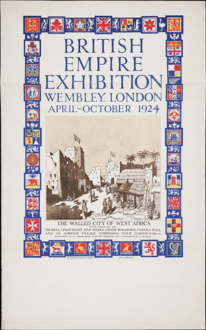 British Empire Exhibition-1924-West Africa White Modern Wood Framed Art Print with Double Matting by Worlds Fair Posters