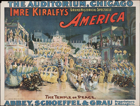 Chicago-1893-The Auditorium White Modern Wood Framed Art Print with Double Matting by Worlds Fair Posters