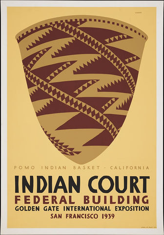 San Francisco-1939-Pomo Indian California Black Modern Wood Framed Art Print by Worlds Fair Posters