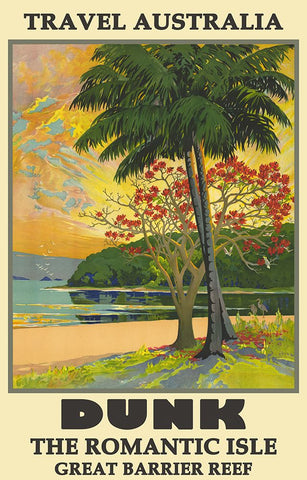 Australia Vintage Poster Black Modern Wood Framed Art Print by Vintage Travel Posters