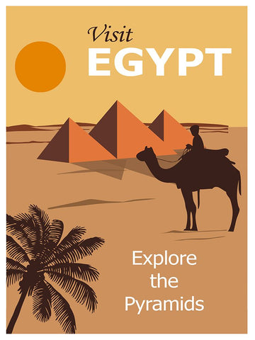 Egypt Cairo Travel Poster Black Modern Wood Framed Art Print by Vintage Travel Posters