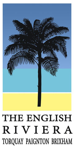 Palm Tree Travel Poster White Modern Wood Framed Art Print with Double Matting by Vintage Travel Posters