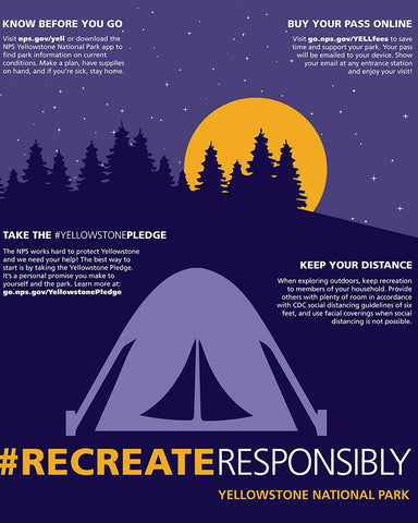 Recreate Responsibly Camping Poster White Modern Wood Framed Art Print with Double Matting by Vintage Travel Posters