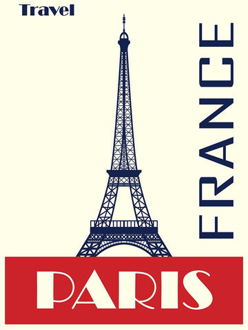 Travel Paris France Poster Black Modern Wood Framed Art Print by Vintage Travel Posters